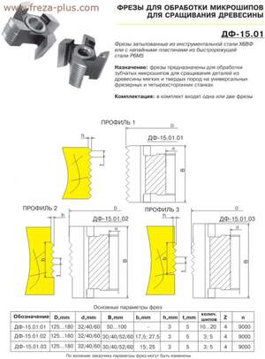 Фрезы по дереву для сращивания древесины